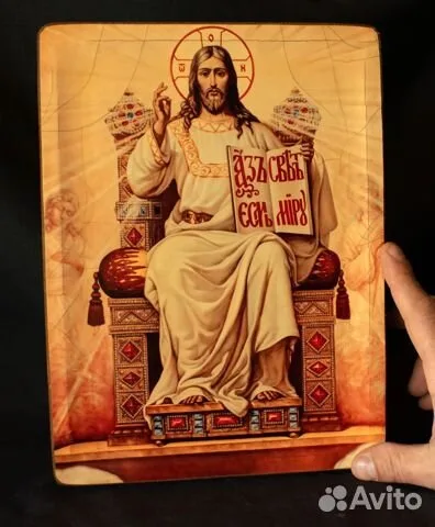 Подарочная авторская икона "Вседержитель на троне"