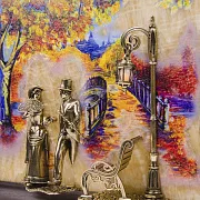 Ключница «Вечерняя прогулка. Мост» с подсветкой и бронзой — необычный подарок — фотография 2