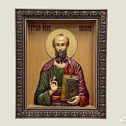 Святой Апостол Павел икона резная из дерева — оригинальный подарок — фотография 1