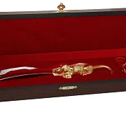 На память: Интерьерная обувная ложка "Собака". Позолоченная — фотография 4