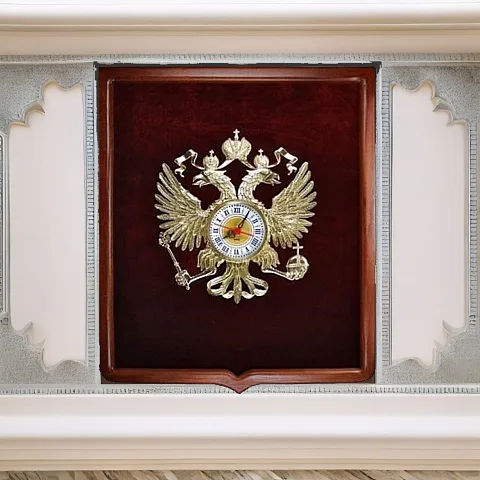Ручная работа: Настенные часы «Герб России»