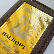 Обложка на паспорт из кожи «Герб Кабардино-Балкарской Республики» — оригинальный подарок — фотография 3