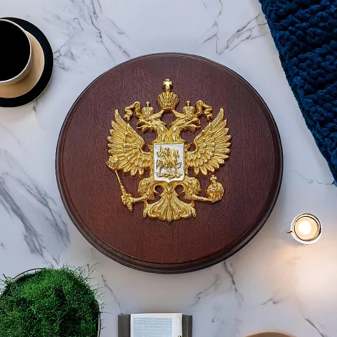 Плакетка «Гербовая» на деревянной основе — оригинальный подарок