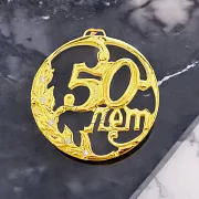 Юбилейная медаль «50 лет» с фианитом — красивый подарок — фотография 1