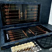 Нарды под стеклом «Золотая классика» — оригинальный подарок — фотография 6