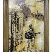 На память: Бронзовая картина «Серенада. Парень» — фотография 3