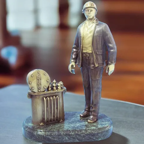 Бронзовая статуэтка «Электромонтажник» — красивый подарок