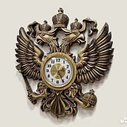 Резные часы с гербом РФ из ясеня — красивый подарок — фотография 3