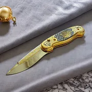 Подарочный складной нож «Тигр» из Златоуста — фотография 1