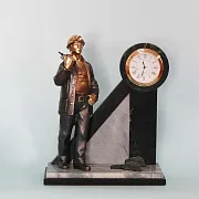 Часы «Шахтёр» со змеевиком и мрамором — оригинальный подарок — фотография 2