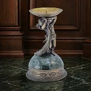 Подсвечник «Водолей» из бронзы и змеевика — красивый подарок — фотография 1