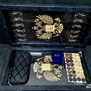 На память: Нарды под стеклом «Золотой Герб России» — фотография 4