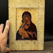 Подарочная икона Богоматери "Владимирская" ручная работа — фотография 1