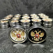 Комплект стальных фишек для нард «Герб России» — оригинальный подарок — фотография 5