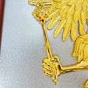 Плакетка «Герб России» из латуни и дерева — необычный подарок — фотография 6