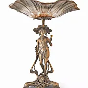 Бронзовая ваза-статуэтка с фигурой девушки в подарок — фотография 2