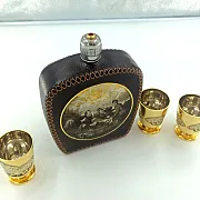 Набор фляжка кожа "На охоте". Златоуст — красивый подарок — фотография 7