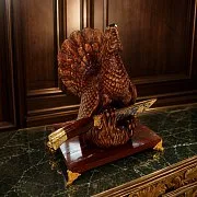 Дамасский нож «Глухарь» на подставке — необычный подарок — фотография 1