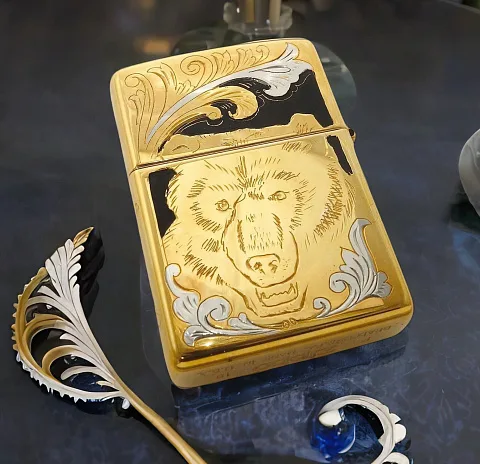 Зажигалка Zippo с гравировкой "Медведь". Златоуст — необычный подарок