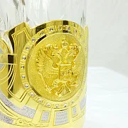 Златоустовский латунный подстаканник «Гербовый» — необычный подарок — фотография 2
