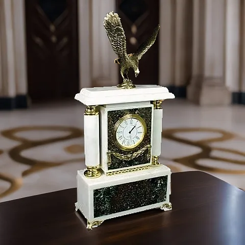Каминные часы «Орёл» из серафинита и мрамора — необычный подарок