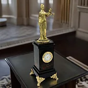 Ручная работа: Часы «Фемида» из офиокальцита и долерита, 275 мм — фотография 1