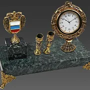 Часы «Элина» с гербом ФСО и подставками — необычный подарок — фотография 2