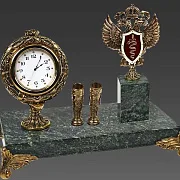 Часы «Элина» с гербом и двумя подставками — красивый подарок — фотография 2