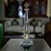 Стела «Город Воинской Славы» из серого мрамора — оригинальный подарок — фотография 1