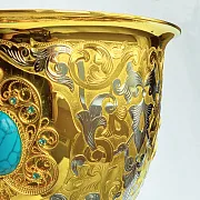 Сувенирный кубок для вина "Бирюза". Златоуст — красивый подарок — фотография 6