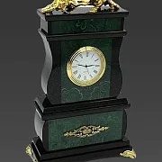 Каминные часы «Тигры» из малахита и долерита — красивый подарок — фотография 3
