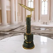 Часы с бронзовым самолетом — оригинальный подарок — фотография 1