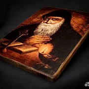 Икона "Монах Шарбель" дерево, ручная работа — необычный подарок — фотография 4