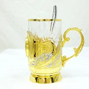 Металлический подстаканник «Малахит» — необычный подарок — фотография 2