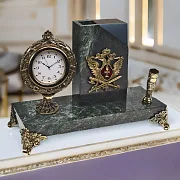 Часы «Элина» с орлом УИС и подставкой в подарок — фотография 1