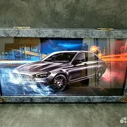 Нарды под стеклом «BMW против Mercedes» — красивый подарок — фотография 4