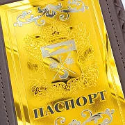 Кожаная обложка на паспорт «Герб Оренбургской области» в подарок — фотография 1