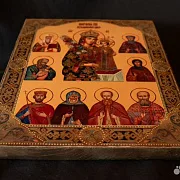 Икона Богоматери "Неувядаемый цвет со святыми" — красивый подарок — фотография 3