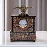 Каминные часы «Двуглавый Орёл» с креноидом и долеритом — оригинальный подарок — фотография 1