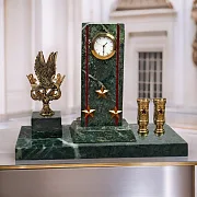 Ручная работа: Часы «Погон» с гербом ОКС МВД и подставками — фотография 1