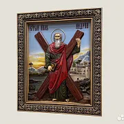 Святой Апостол Андрей икона резная из дерева — оригинальный подарок — фотография 3