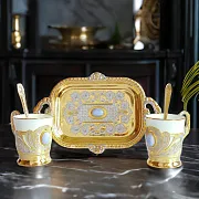 Кофейная пара из фарфора с агатом. Златоуст — красивый подарок — фотография 1
