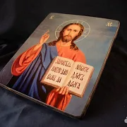 Икона деревянная "Господь Вседержитель" — необычный подарок — фотография 4