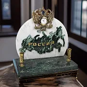 Часы «Россия» с гербом и подставками — оригинальный подарок — фотография 1